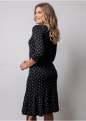 Vestido 3/4 Pau a Pique em poá Preto - Marca Pau a Pique