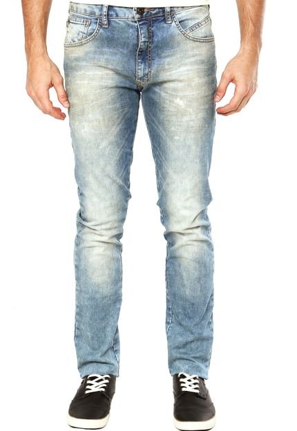 Calça Jeans Triton Reta New Skinny Estonada Azul - Marca Triton
