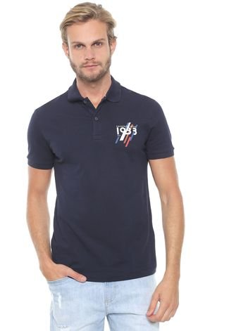 Camisa Polo Lacoste Slim Athletics Azul-marinho