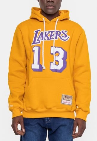 Moletom Mitchell & Ness Masculino Chamberlain Los Angeles Lakers Mostarda