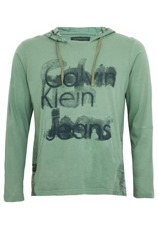 Blusa Calvin Klein Jeans Canguru Verde