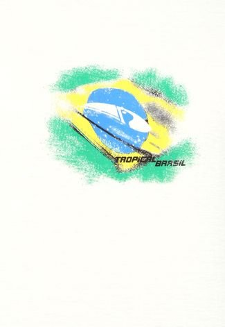 Camiseta Tropical Brasil Off-White