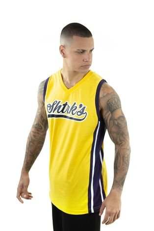 Kit com 2 Regatas de Basquete Shatark NBA Cash - Amarelo e Azul