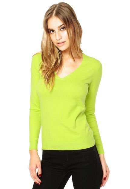 Blusa Benetton Gola V Verde - Marca Benetton