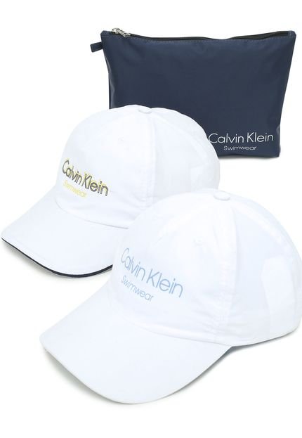 Boné Calvin Klein Bicolor Com Necessaire Branco/Azul - Marca Calvin Klein