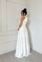 Vestido Longo de Festa Frente Única Elegante Noivas Casamento Civil Noivado Ano Novo  Angelienny Branco - Marca Cia do Vestido