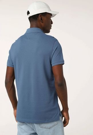 Camisa Polo Tommy Hilfiger Reta Lisa Azul - Compre Agora