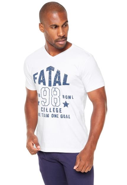 Camiseta Fatal C Slim V Estampada 13615 Branca - Marca Fatal Surf