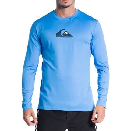 Camiseta Quiksilver Surf Solid Streak LS SM24 Azure Blue - Marca Quiksilver