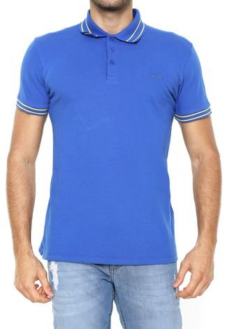 Camisa Polo Colcci Detalhe Gola Azul