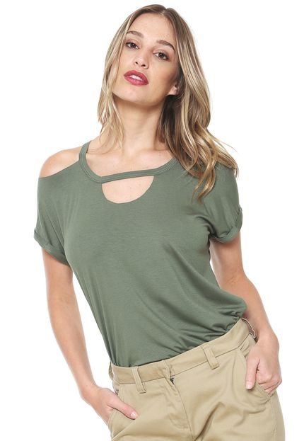 Camiseta MOB Off Shoulders Verde - Marca MOB