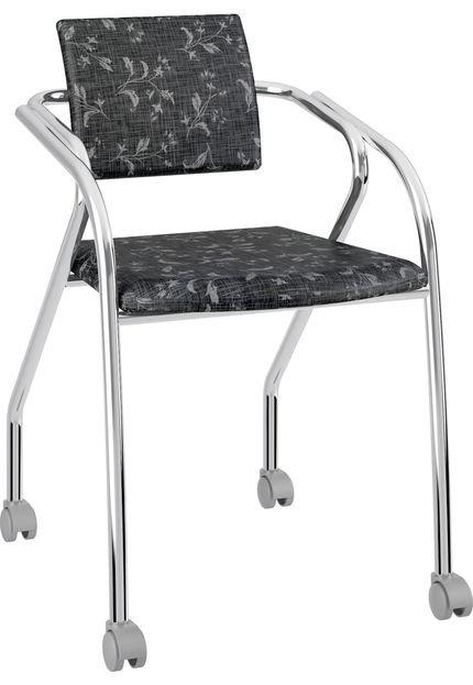 Cadeira Caixa Com 1 Tecil Fantasia Móveis Carraro Preto - Marca Móveis Carraro