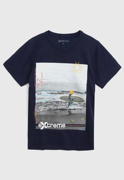 Camiseta Extreme Infantil Surf Azul-Marinho - Marca Extreme