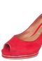 Peep toe Vizzano Meia Pata Salto Alto Fino Vermelho - Marca Vizzano