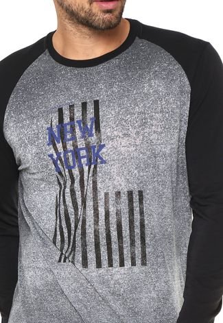 Camiseta Calvin Klein Jeans New York Cinza/Preta