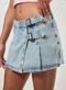 Short Saia Jeans Cintura Baixa Fivelas - Marca Youcom