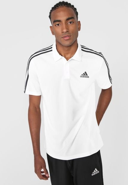 Camisa Polo adidas Performance Reta D2M 3 Listras Branca - Marca adidas Performance