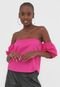 Blusa AMBER Ombro a Ombro Pink - Marca AMBER