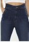 Calça Mom Jeans com Pregas Cintura Alta Sob Azul Escura - Marca SOB