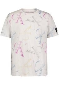 Camiseta Con Monograma Niño Blanco Calvin Klein