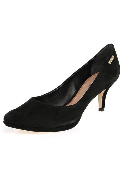 Scarpin Dumond Meia Pata Baixo Fino Preto - Marca Dumond