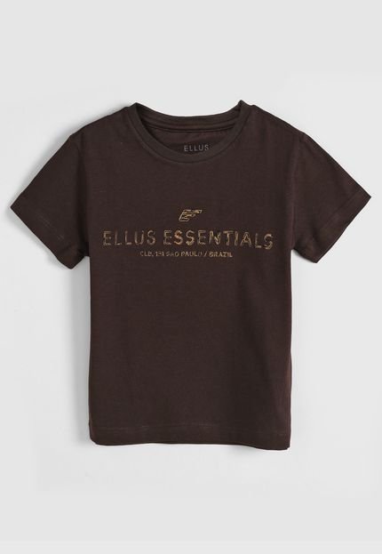 Camiseta Ellus Kids Infantil Lettering Marrom - Marca Ellus Kids