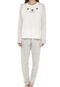 Pijama Laibel Estampado Off-white/Cinza - Marca Laibel