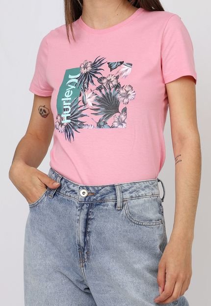 Camiseta Hurley OAO Floral Rosa - Marca Hurley