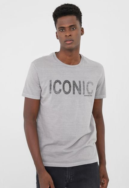 Camiseta Calvin Klein Jeans Iconic Cinza - Marca Calvin Klein Jeans