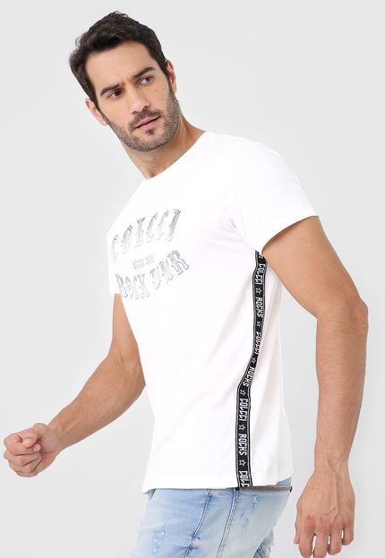 Camiseta Colcci Faixas Laterais Off-White - Marca Colcci