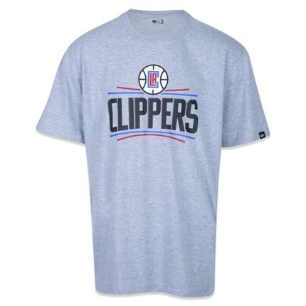 Camiseta New Era Plus Size Los Angeles Clippers Mescla Cinza - Marca New Era