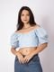 CROPPED LAISE MANGA BUFANTE AZUL CLARO - Marca RAIZZIS