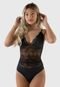 Body Sexy Renda Feminino Linha Noite Anita Preto - Marca Linha Noite