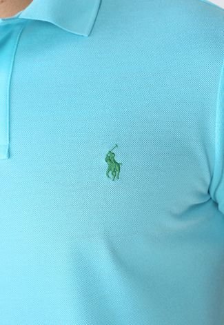 Camisa Polo Polo Ralph Lauren Slim Logo Azul