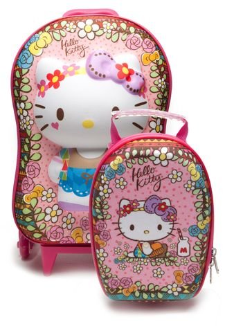 Kit de Mochila e lancheira Maxtoy Hello Kitty