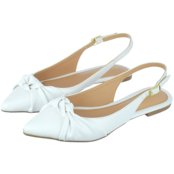 Kit 2 Pares Sapatilha Feminina Bico Fino Mule Slingback CM Calçados Nó Preto e Branco - Marca Monte Shoes