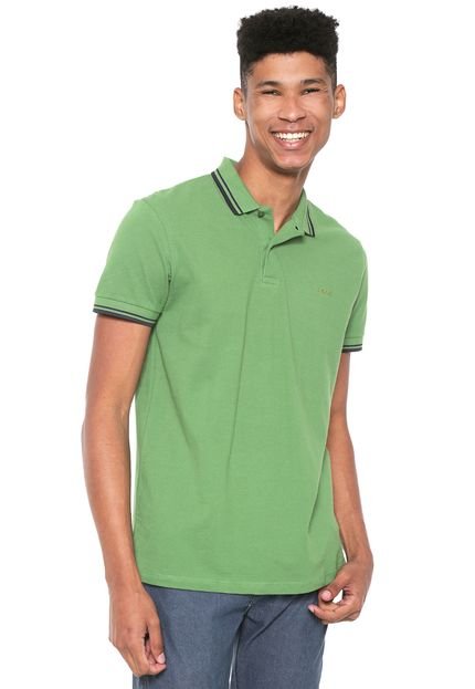Camisa Polo Colcci Reta Listras Verde - Marca Colcci