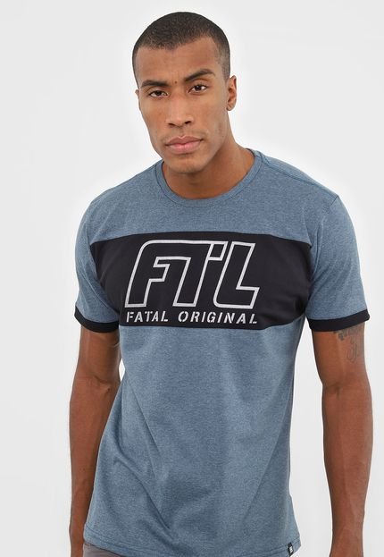Camiseta Fatal Lettering Azul - Marca Fatal