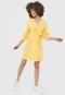 Vestido Linho Vero Moda Curto Transpassado Amarelo - Marca Vero Moda