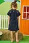 Vestido Infantil Kukiê Alecrim Verão Leãozinho Azul Marinho - Marca Le Petit Kukiê
