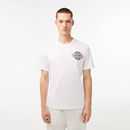 Camiseta Lacoste em jérsei de algodão grosso estampada Branco - Marca Lacoste