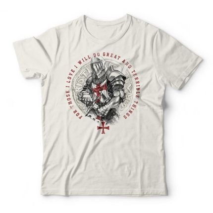 Camiseta Knight Templar - Off White - Marca Studio Geek 