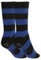 Meia Socks Co Large Stripes Preta/Azul - Marca Socks Co