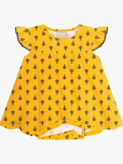 Vestido Bebê Menina Milon Cotton Amarelo - Marca Milon