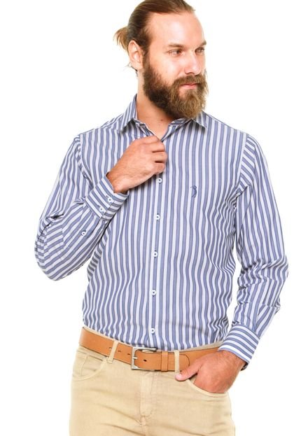 Camisa Aleatory Listrada Azul - Marca Aleatory