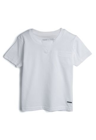 Camiseta Tigor T. Tigre Manga Curta Bebê Menino Branca
