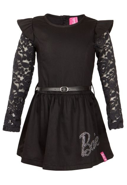 Vestido Malwee Barbie Renda Preto - Marca Malwee