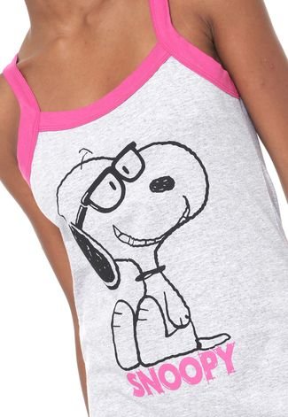 Camisola Snoopy Estampada Cinza/Pink