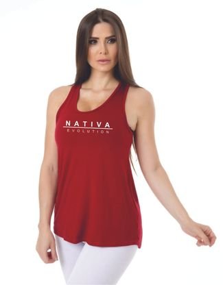 Camiseta Feminina Fitness Nativa Grená
