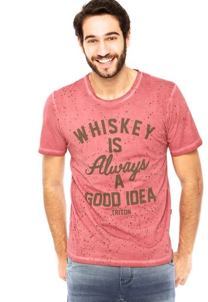 Camiseta Triton Whiskey Vermelha - Marca Triton
